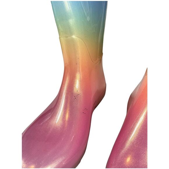 New Without Tag Cat & Jack Rainbow Rain Boot Cece Style Size 5 Big Kids - Picture 4 of 12